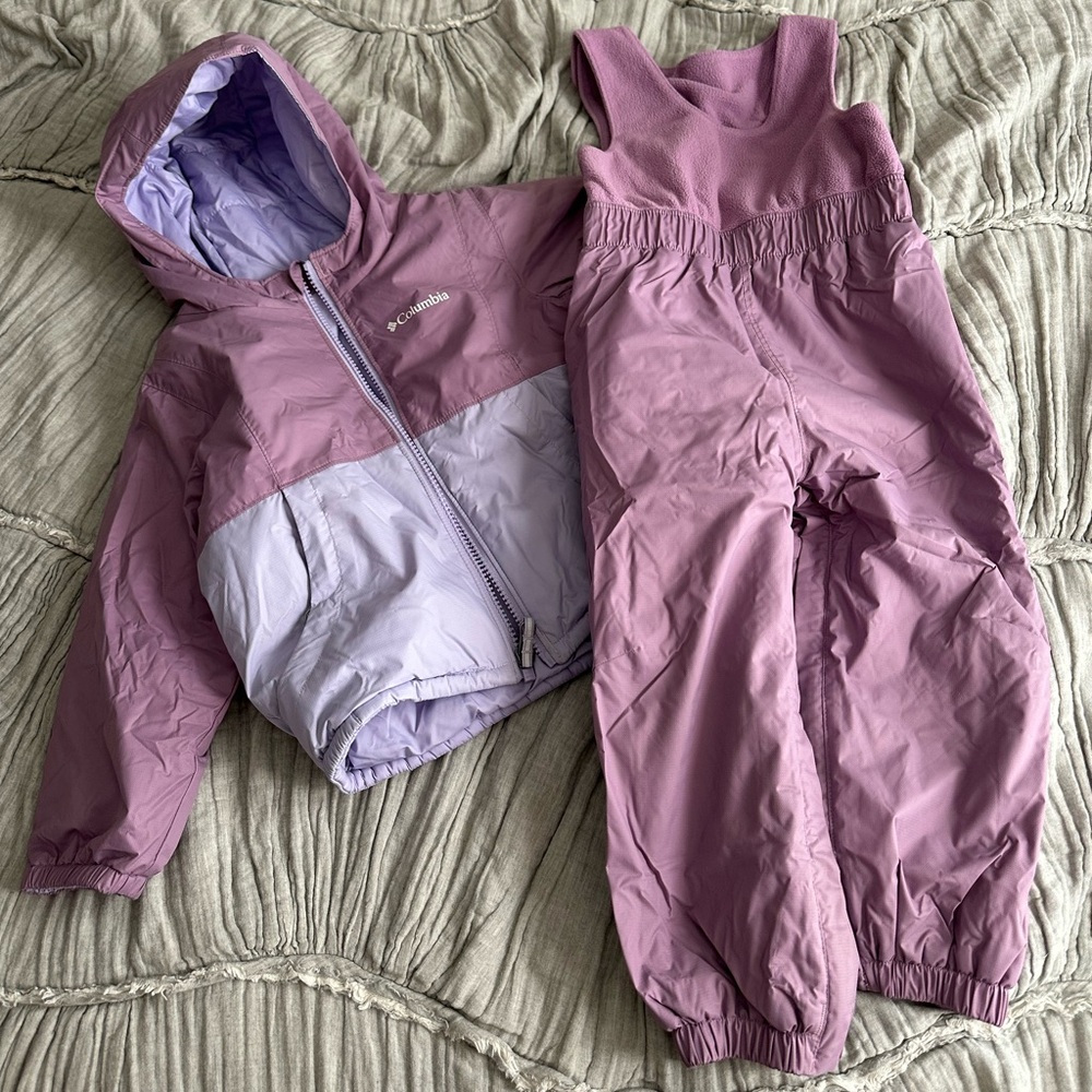 Columbia Kids' Lavender Raincoat and Bib Set